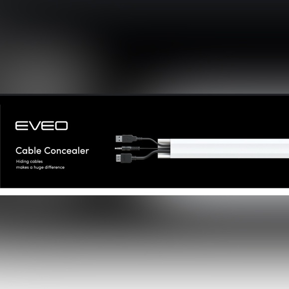 Eveo White 153 inch Chord Cover for TV on Wall Paintable Cable Concealer - Picture 1 of 8